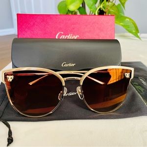 NIB PANTHÈRE DE CARTIER CAT EYE SUNGLASSES